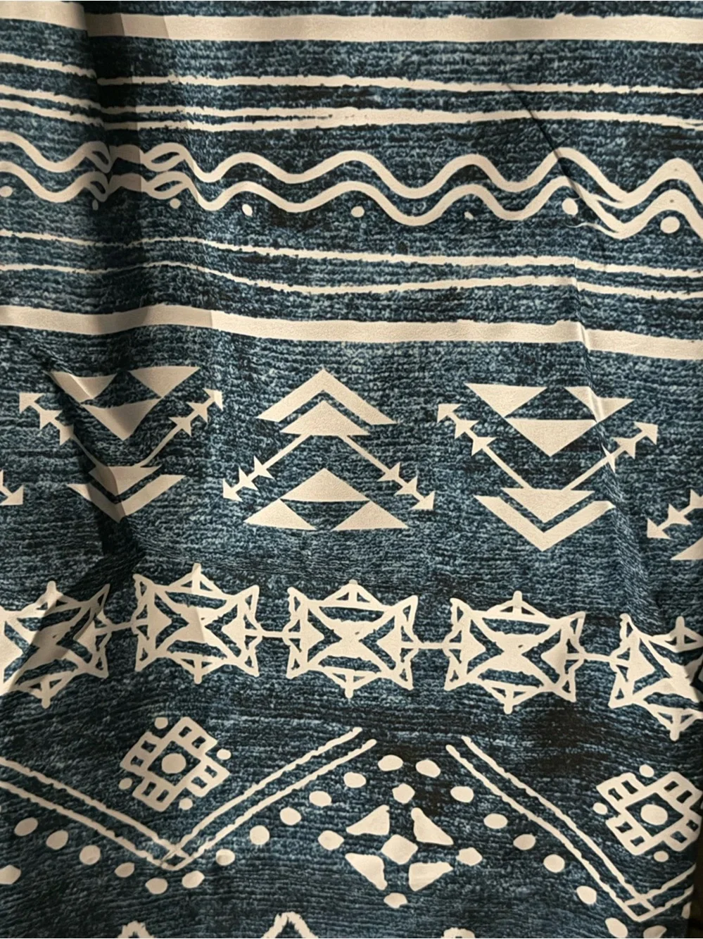 Blue and White Aztec Print shower curtain